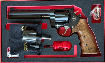 Nighthawk Korth Mongoose 6" Revolver: .357 Magnum with Jim Wilson Walnut Grips & 9mm Cylinder