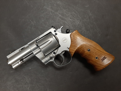 Nighthawk Custom Korth Silver Mongoose 3" 44 Magnum Six-Shot Revolver